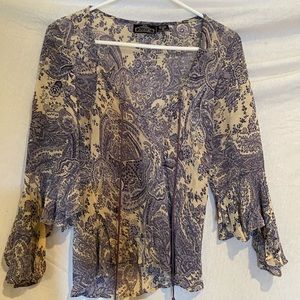 Sheer flowery flowing blouse